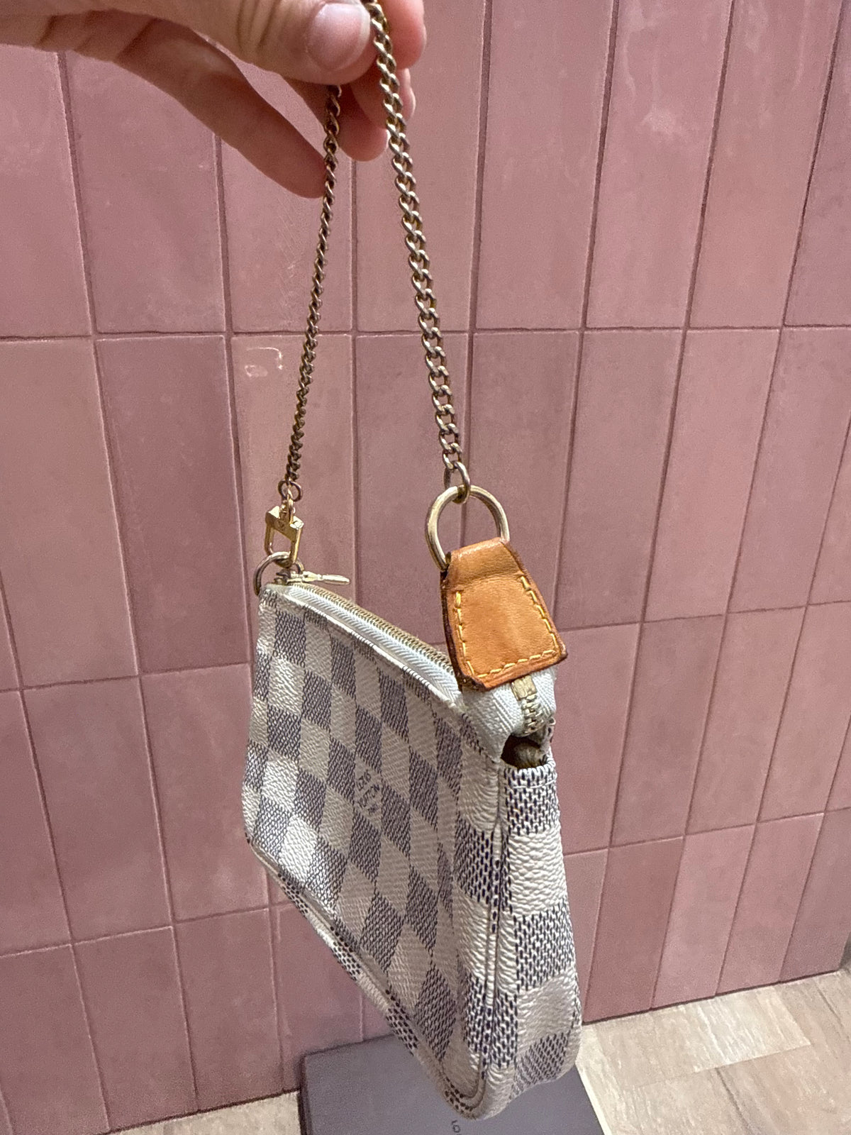 Mini pochette Louis Vuitton damier avec azur