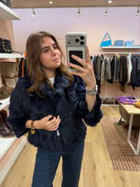 Veste courte en fourrure de lapin - T.S 04/09