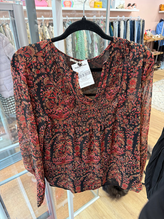 Blouse Noire & rouge Elora 40
