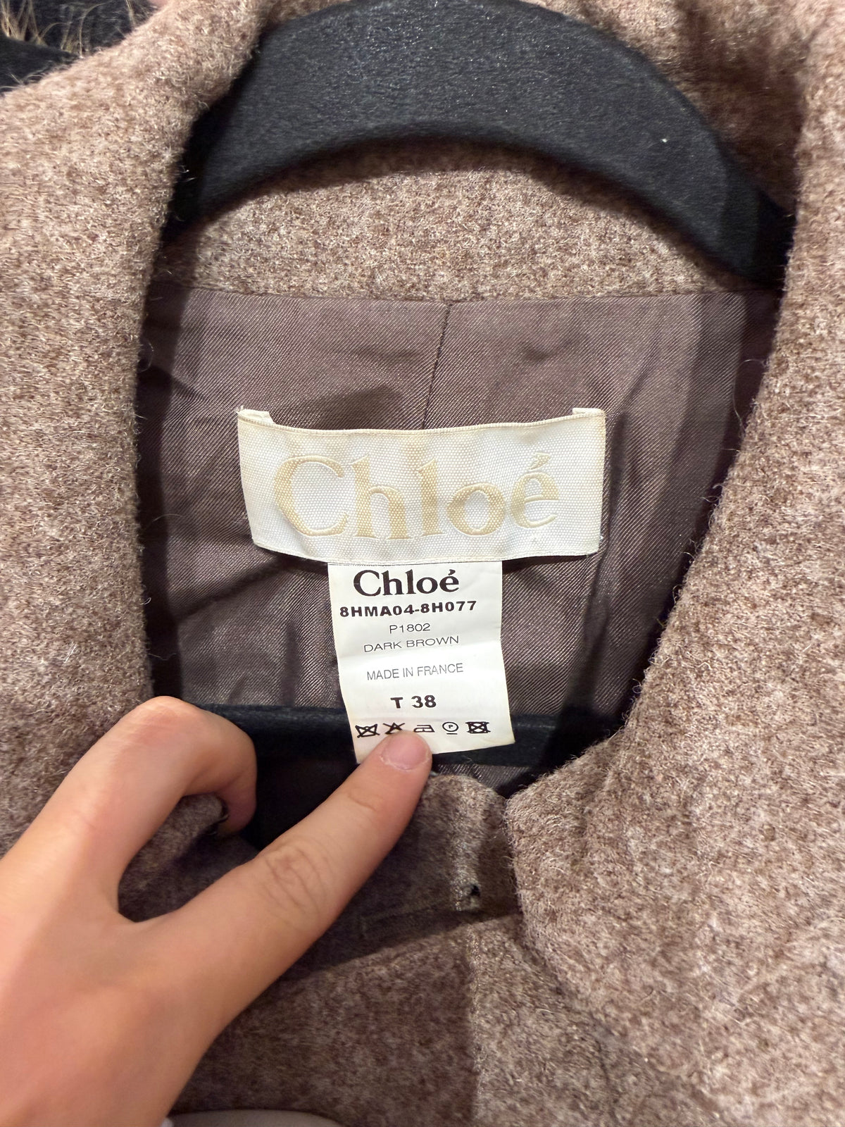Chloé - Manteau marron - T.38 07/09