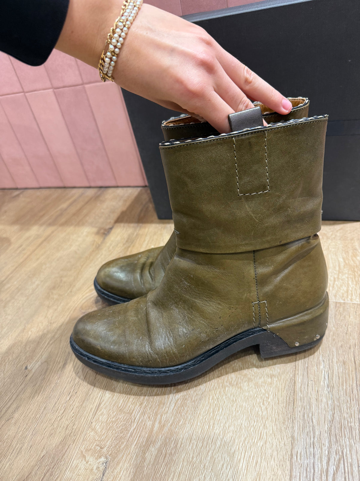 Bottines kaki Alberto Fermani T.38