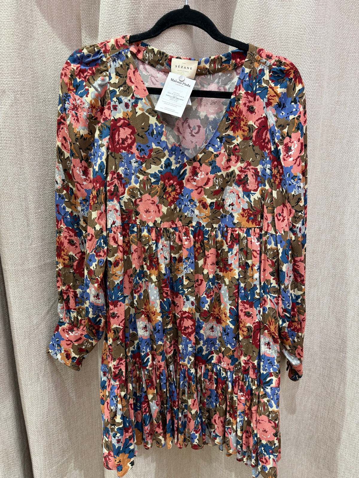 Robe 36 Sézane Rose et bleue