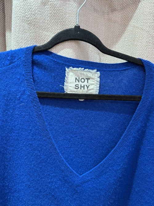 Pull manches courtes bleu roi Not Shy - bleu roi - T.S/M cachemire  02/06