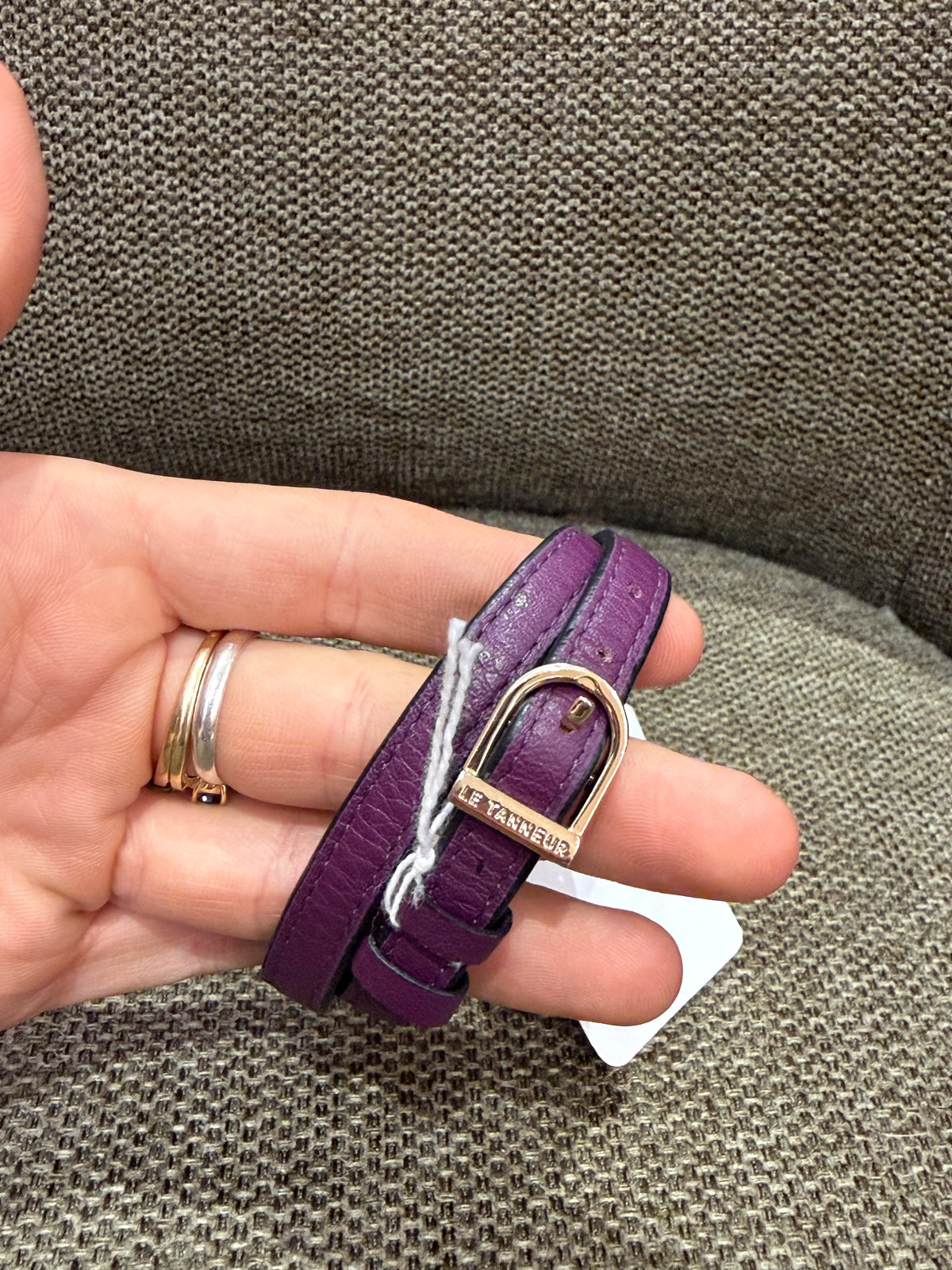Bracelet en cuir le tanneur violet 13/06