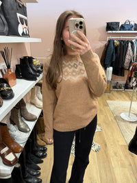 Pull marron clous argentés Weill T.L