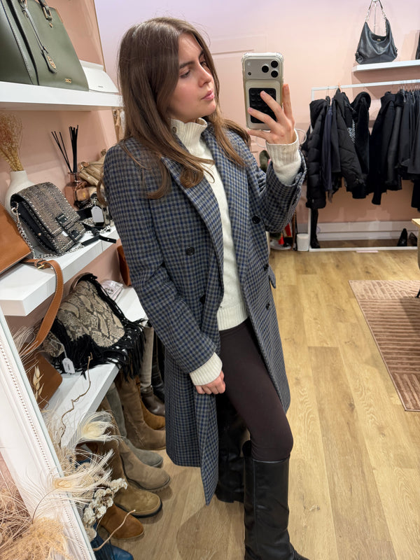 Manteau long gris et bleu The Kooples T.S 27/10