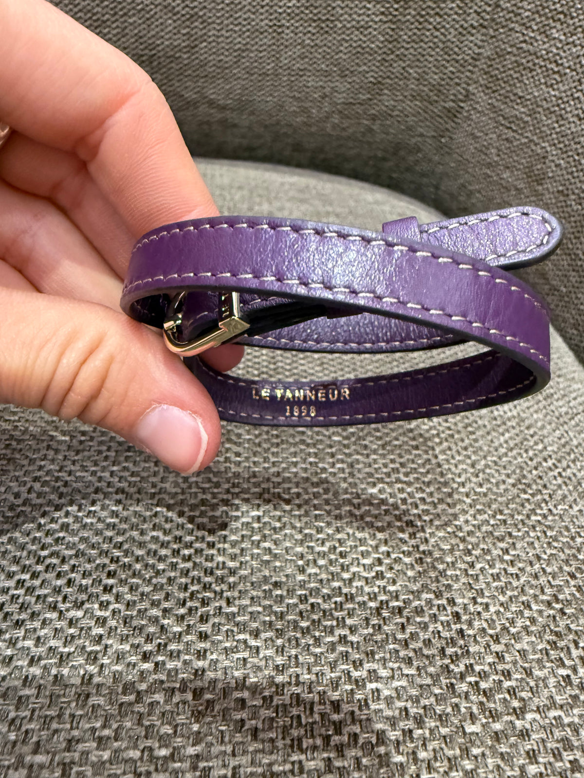 Bracelet en cuir le tanneur violet 13/06