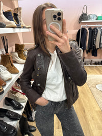 Veste en cuir marron I.Code T.36