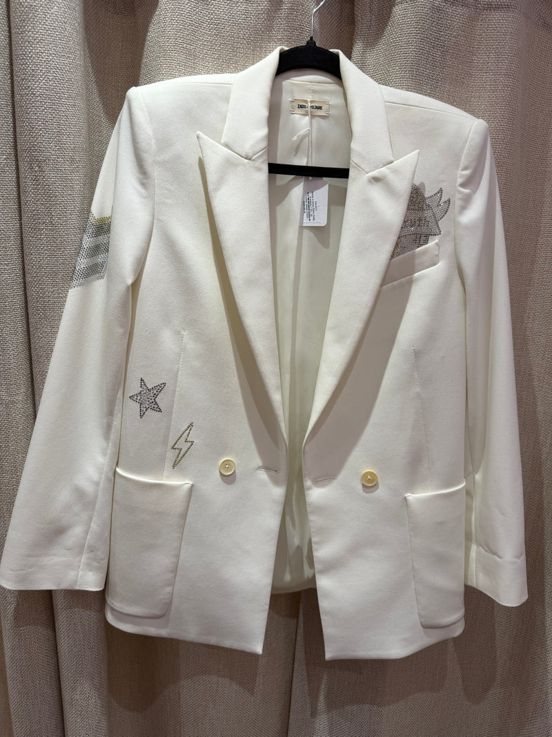Blazer à strass Blanc Zadig & Voltaire T.38 03/09