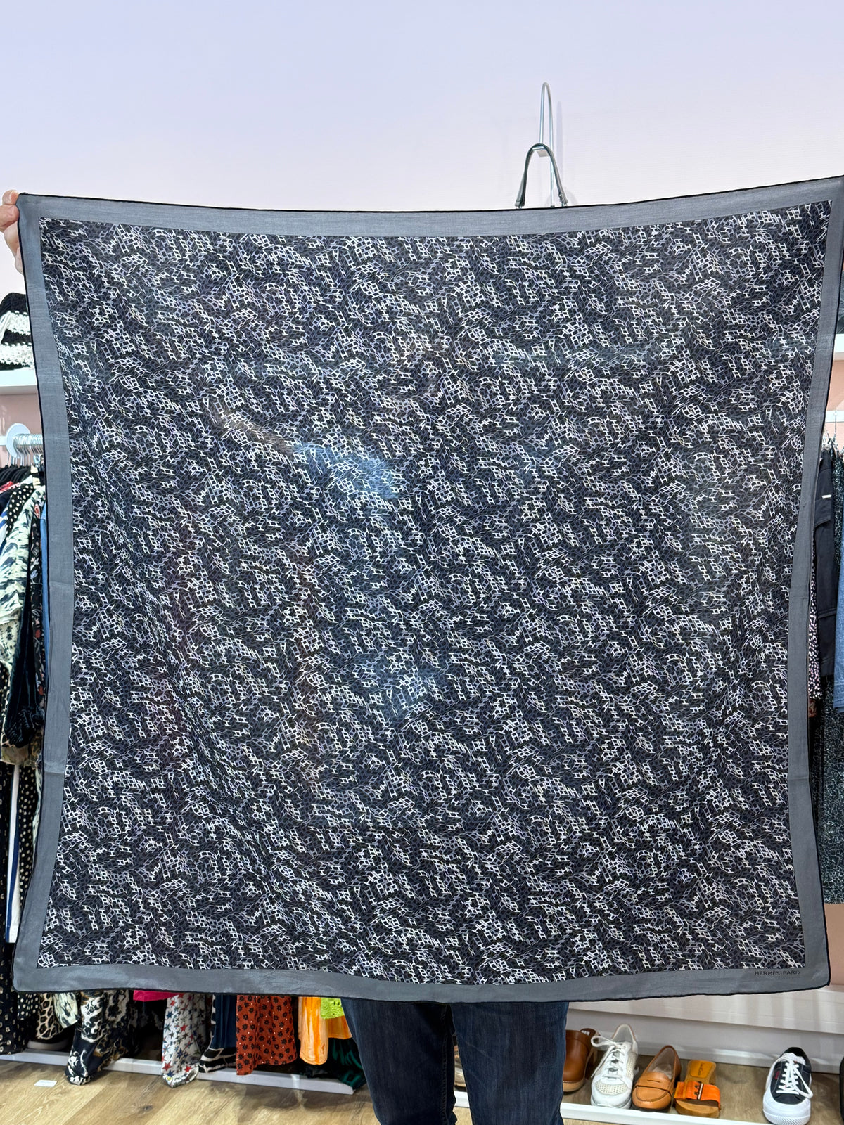 Foulard Hermès soie coton + boîte