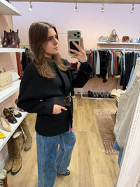 Manteau court noir ceinturé - ba&sh - Taille S 19/09