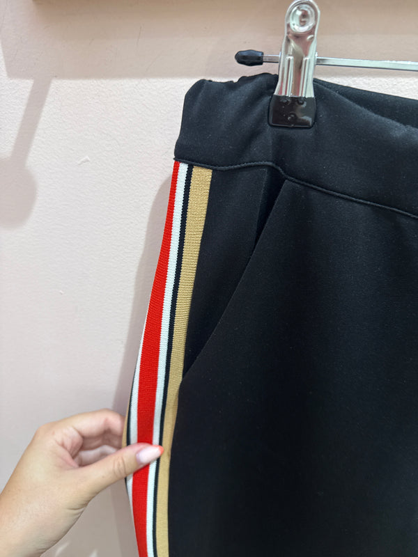 Pantalon noir Maje bandes rouges - noir, bandes rouges - T.S