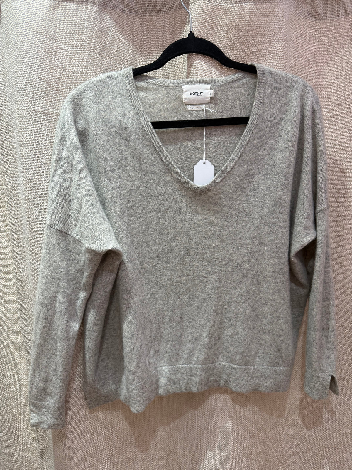 pull gris not shy en cachemire T.L 28/08