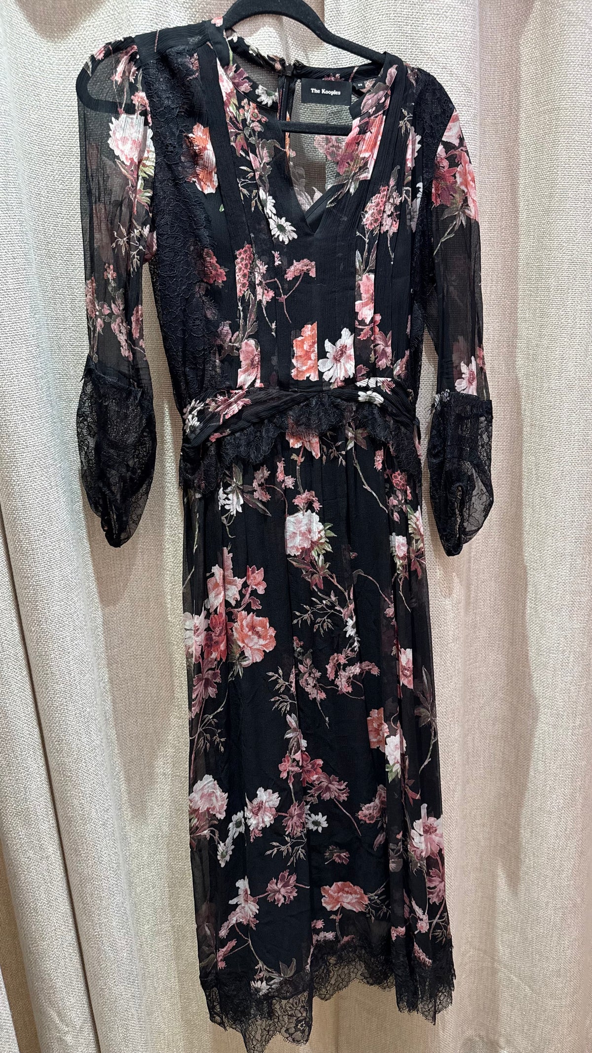 Robe The Kooples – Noir fleurs – T.XS/S