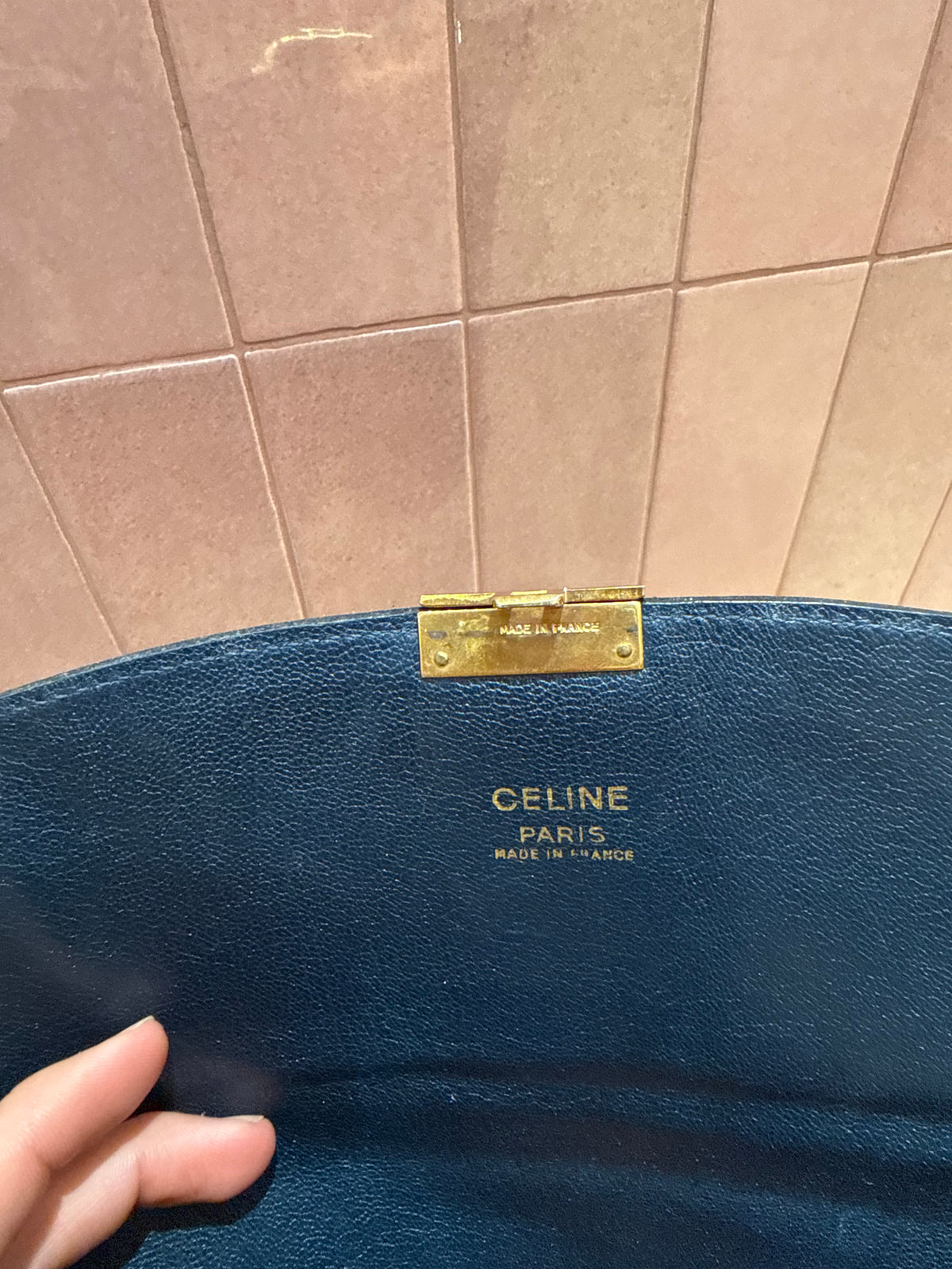 Pochette Céline vintage bleu marine