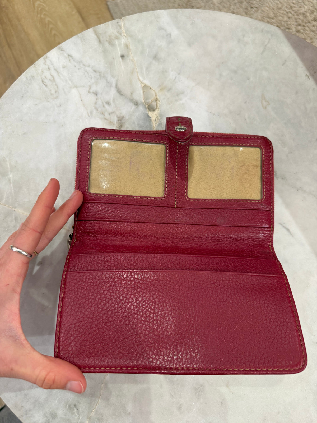 Portefeuille Lancel rose/ rouge