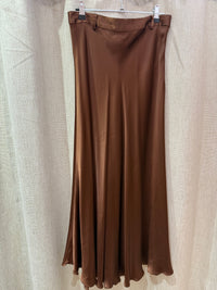 Jupe marron longue satin Elora T.40