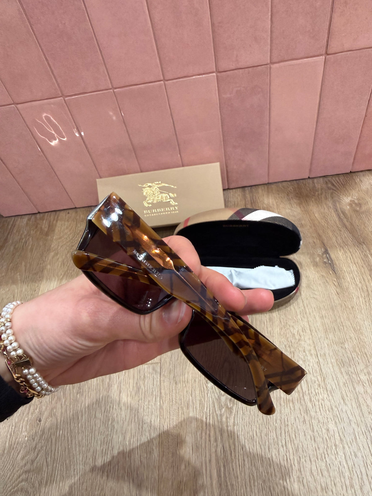 Lunettes Burberry Marron carreaux