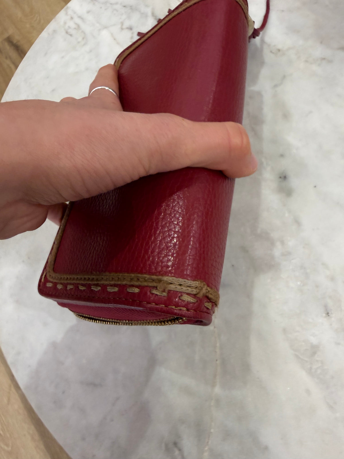 Portefeuille Lancel rose/ rouge