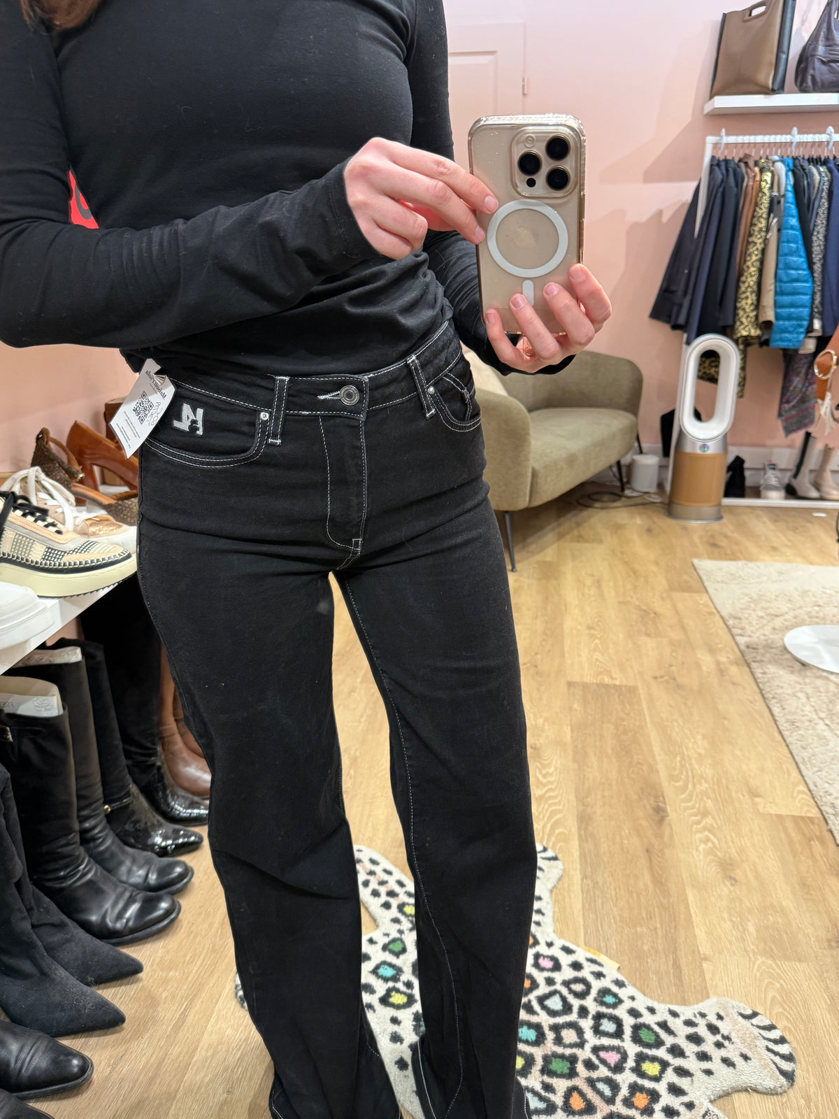 Jean noir jambes larges Karl Lagerfeld 36