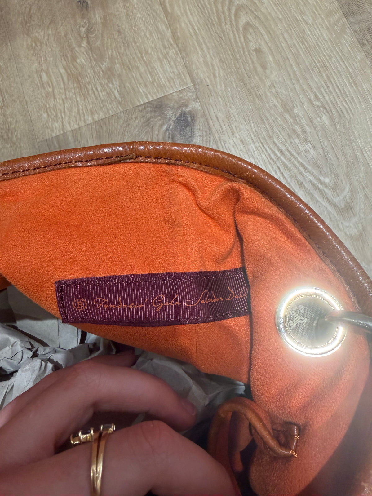 Sac beige et orange Lancel 21/10