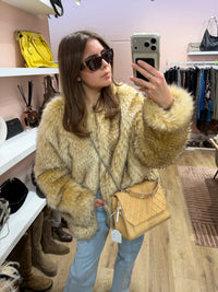 Manteau beige fourrure Iro T.38 20/10 très bon état