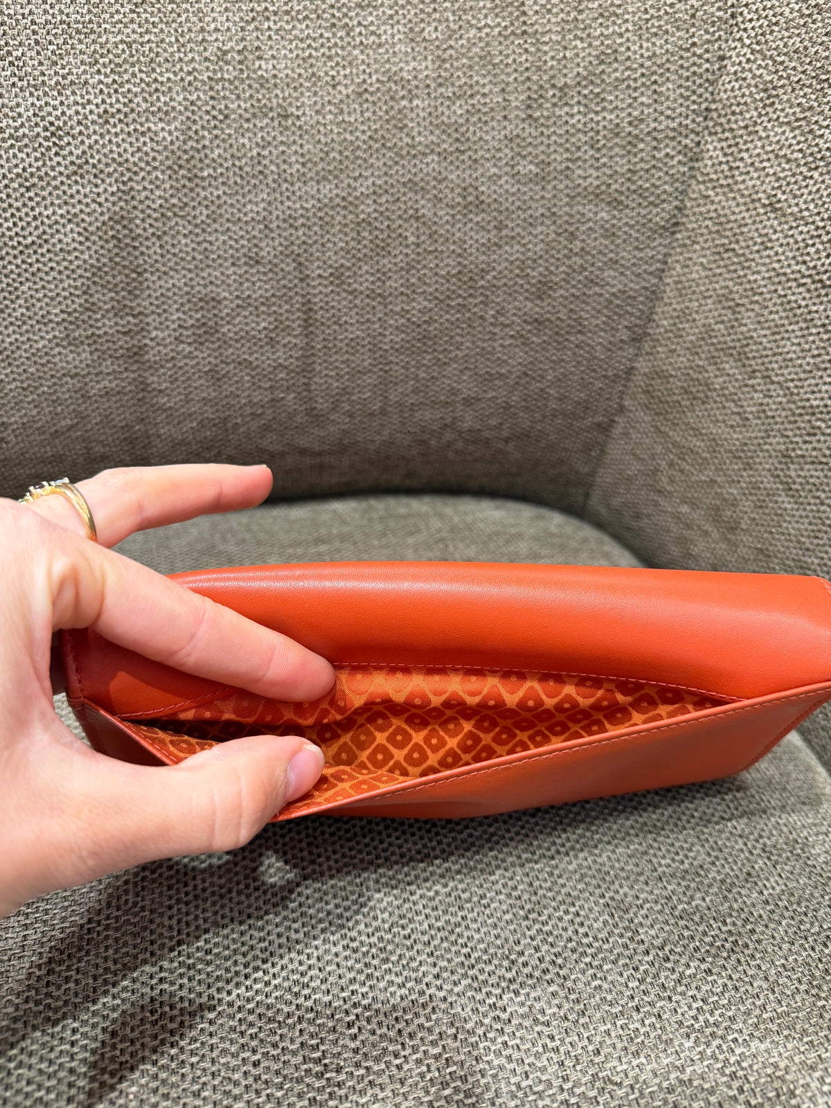 Porte-feuille Longchamp orange en cuir