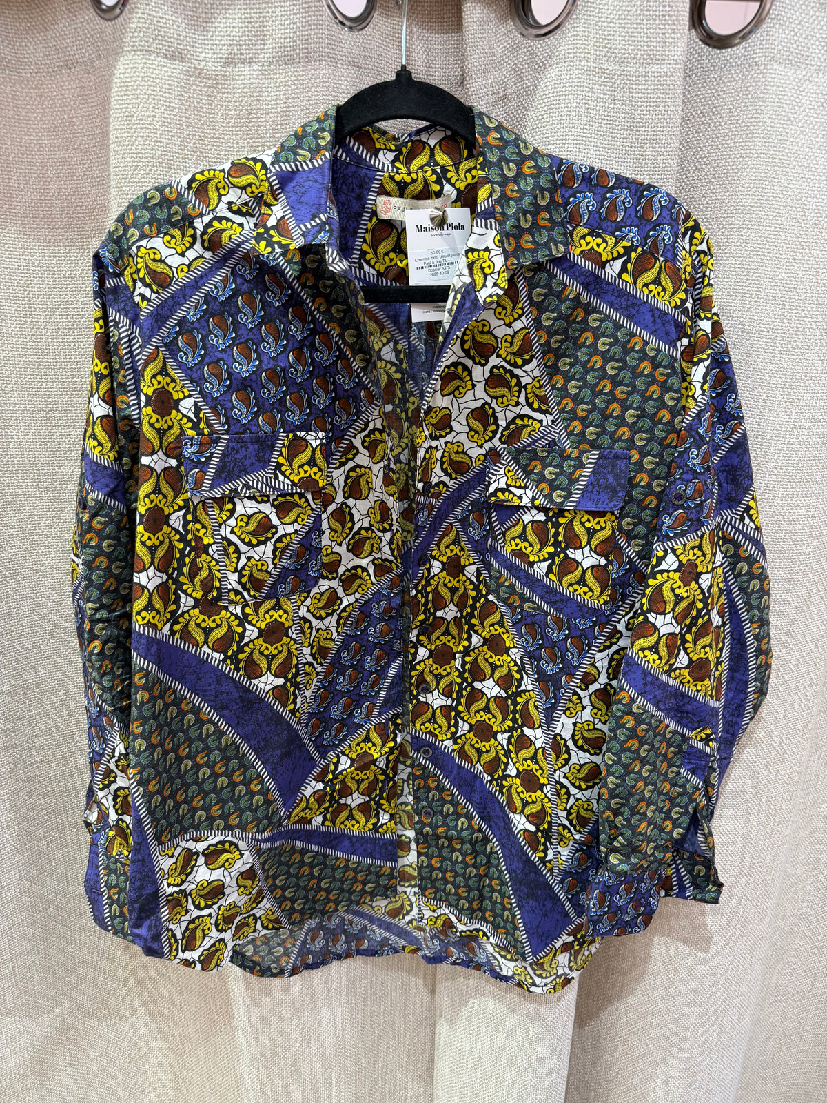 Chemise motif bleu et jaune Paul & Joe T.L