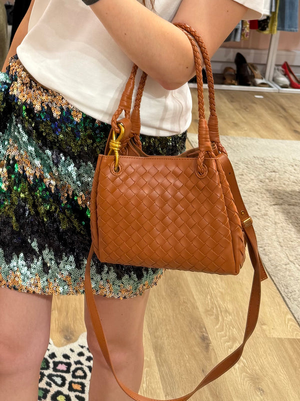 Sac simili cuir marron croisé 12/07