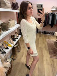 Robe longue en crochet beige Sézane T.36 21/09