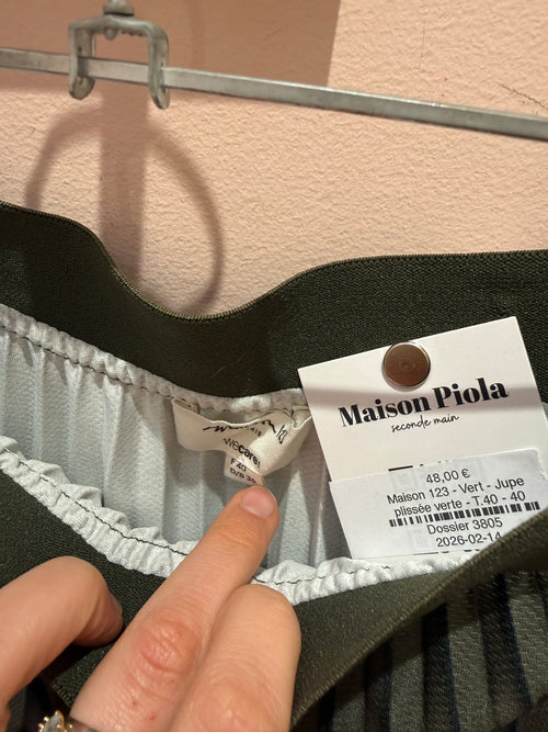 Maison 123 - Vert - Jupe plissée verte - T.40