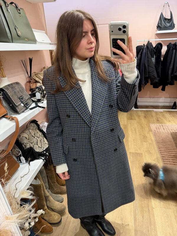 Manteau long gris et bleu The Kooples T.S 27/10