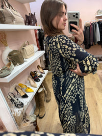 Robe Ba&sh longue bleu marine et beige T.S 21/09