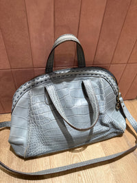 Sac bleu ciel Lancel croco