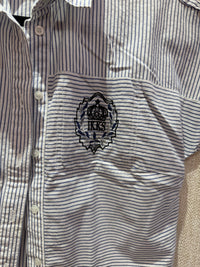 IKKS Chemise manches courtes rayée bleu et blanc T.38 12/09