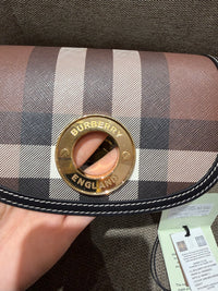 Sac bandoulière Burberry Elizabeth — Dark Birch Brown Check & Leather 15/10