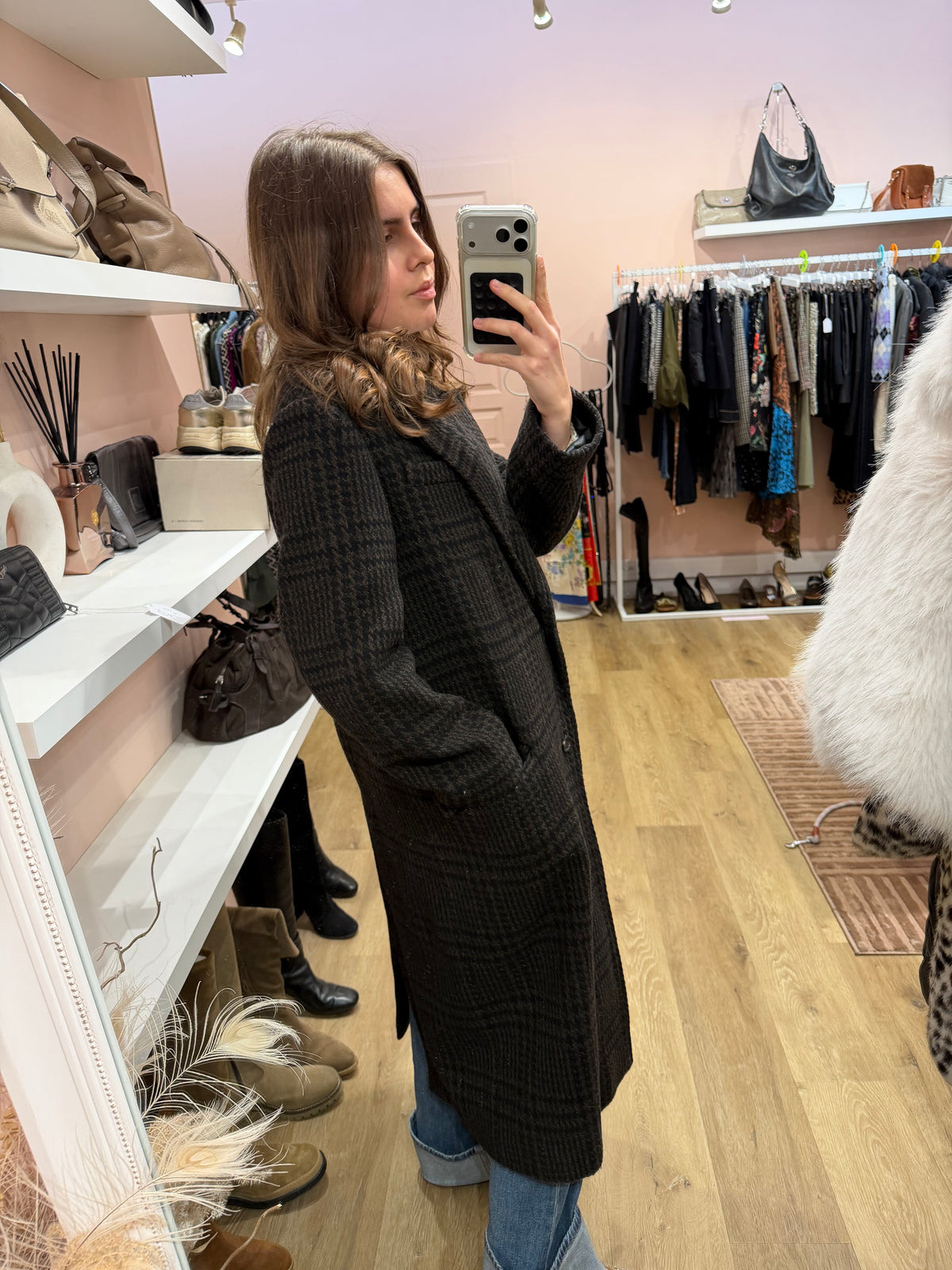 Manteau marron pied-de-poule Isabel Marant T.36/38 12/10