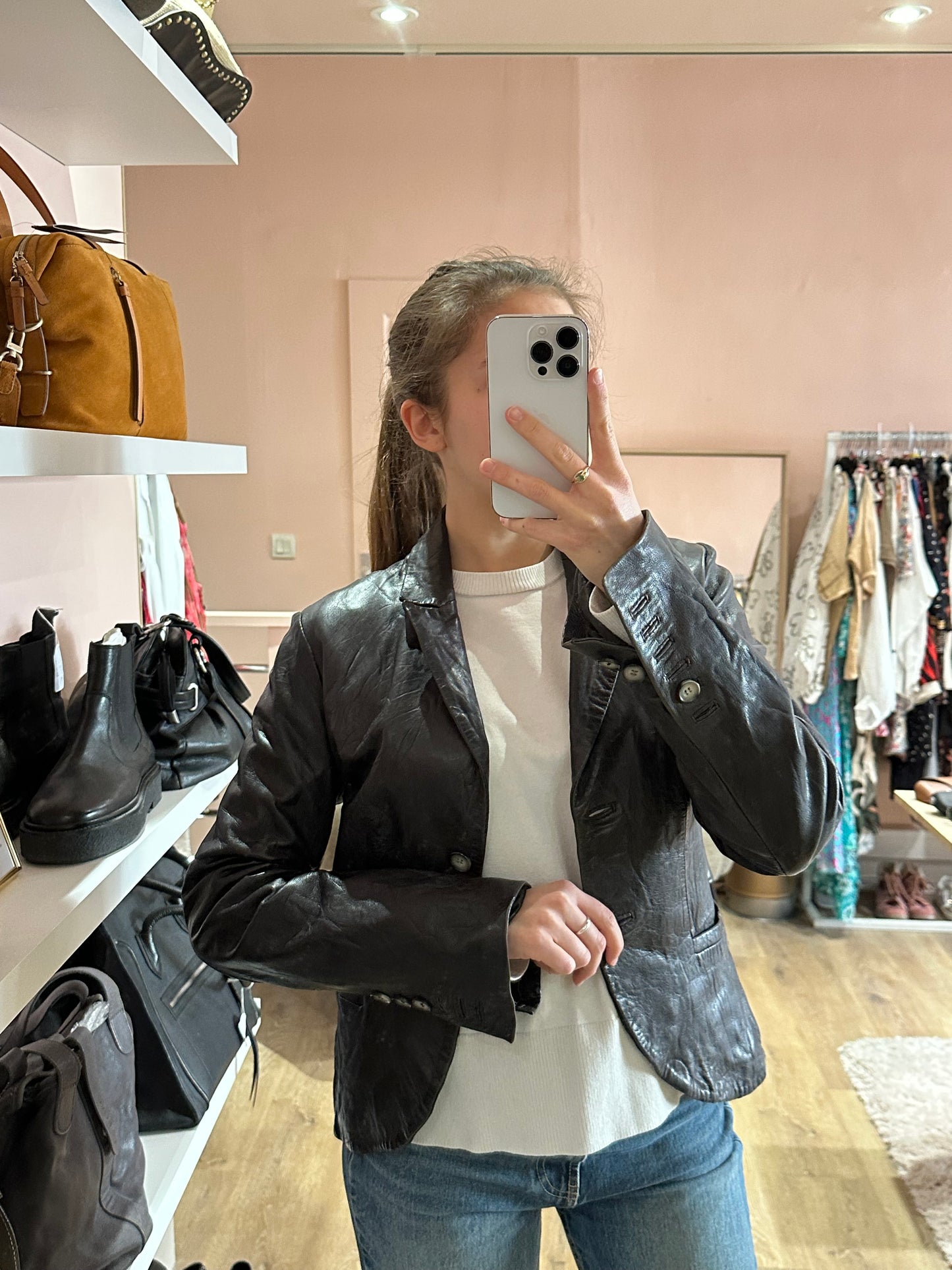 Veste en cuir One step T.36/38