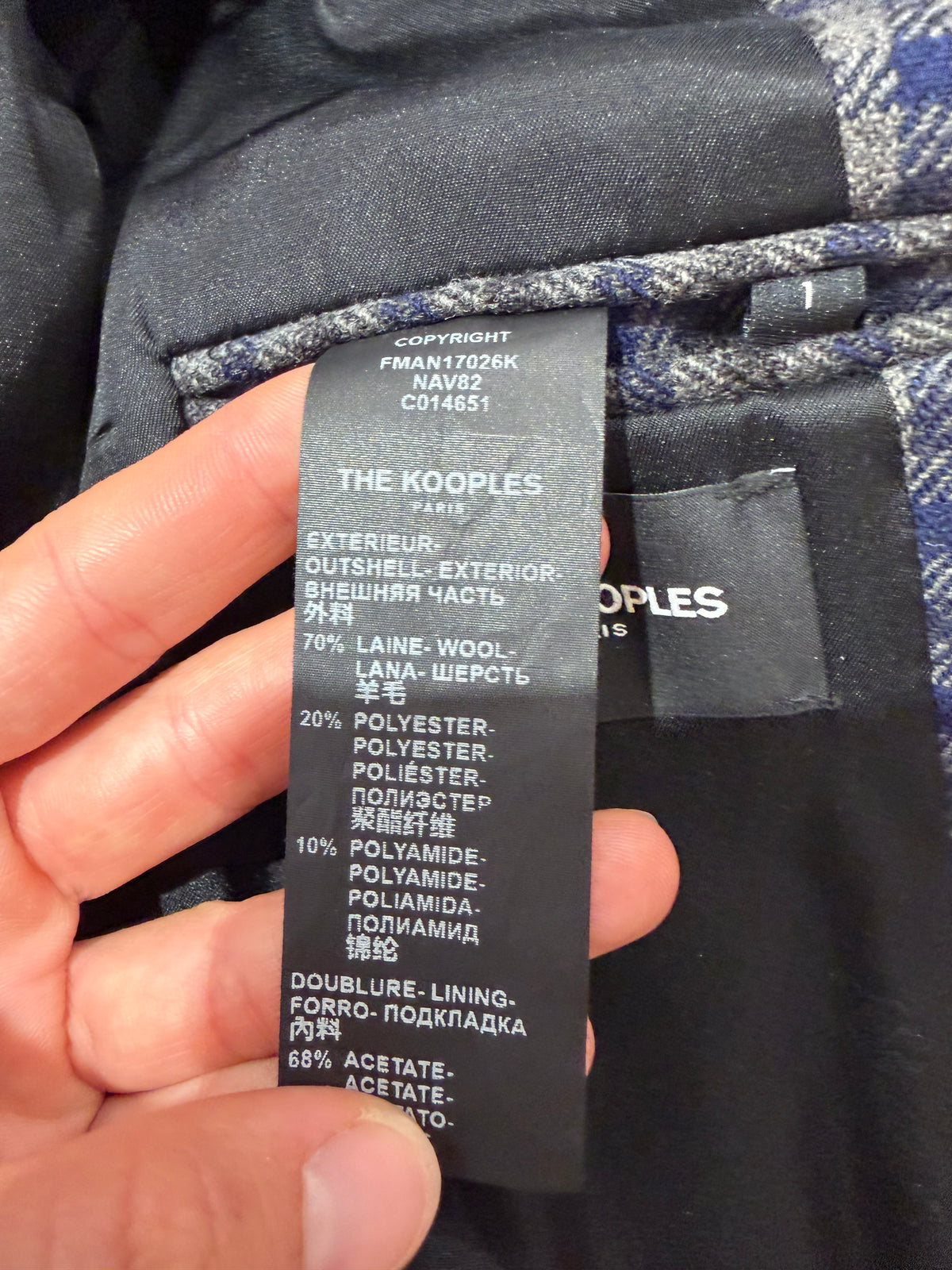 Manteau long gris et bleu The Kooples T.S 27/10