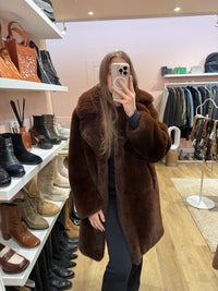 Manteau marron fausse fourrure The Kooples T.M/L