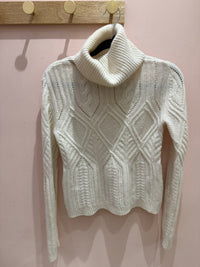 Pull blanc cachemire vintage S