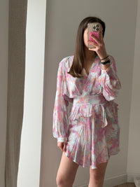Robe Iro rose et verte T.S