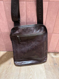 Pochette en cuir Longchamp marron