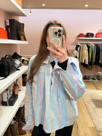 Chemise carreaux bleu rose Laurence Bras T. M