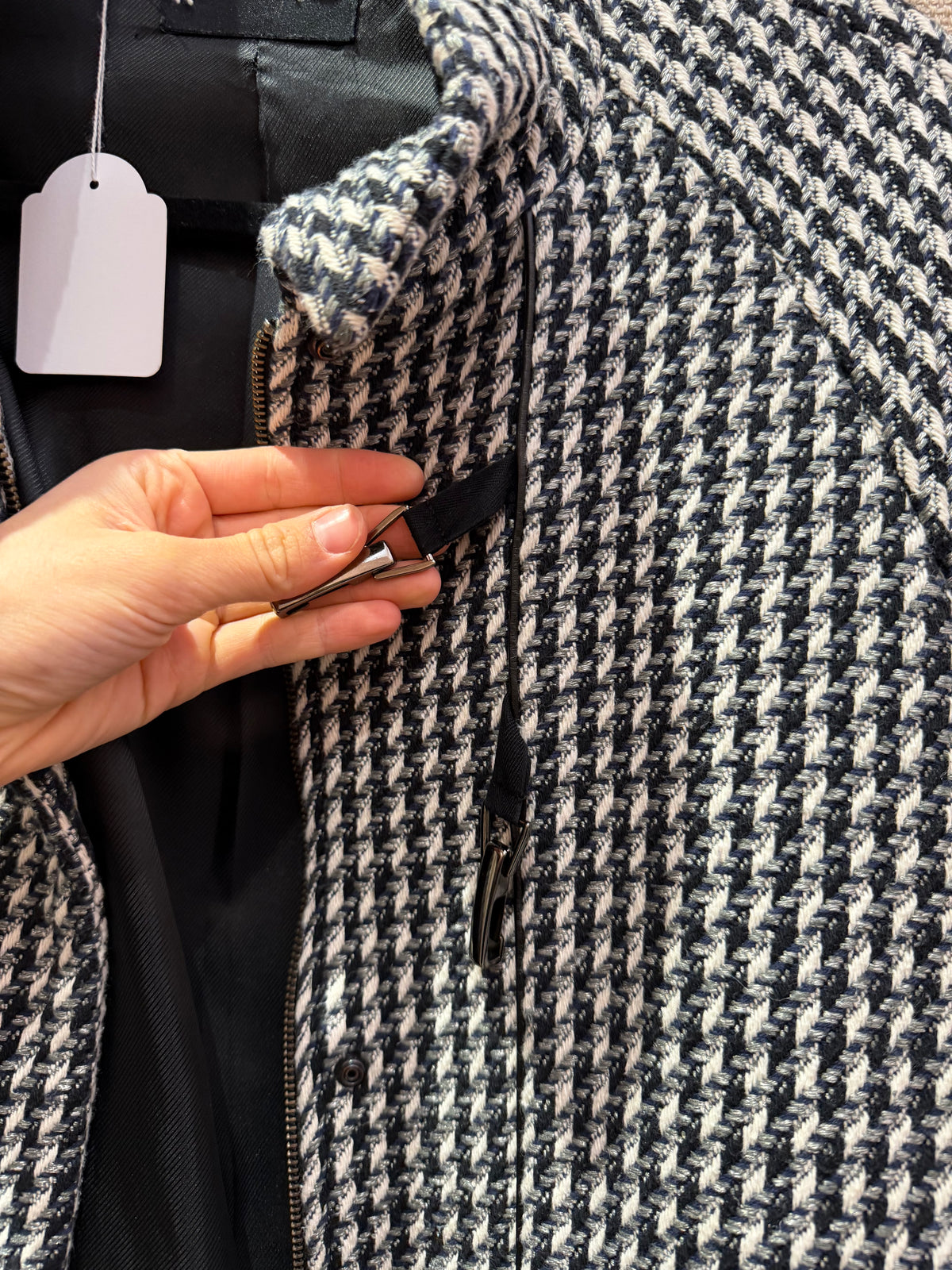 Veste pied-de-poule grise et blanche one step T.42 25/10