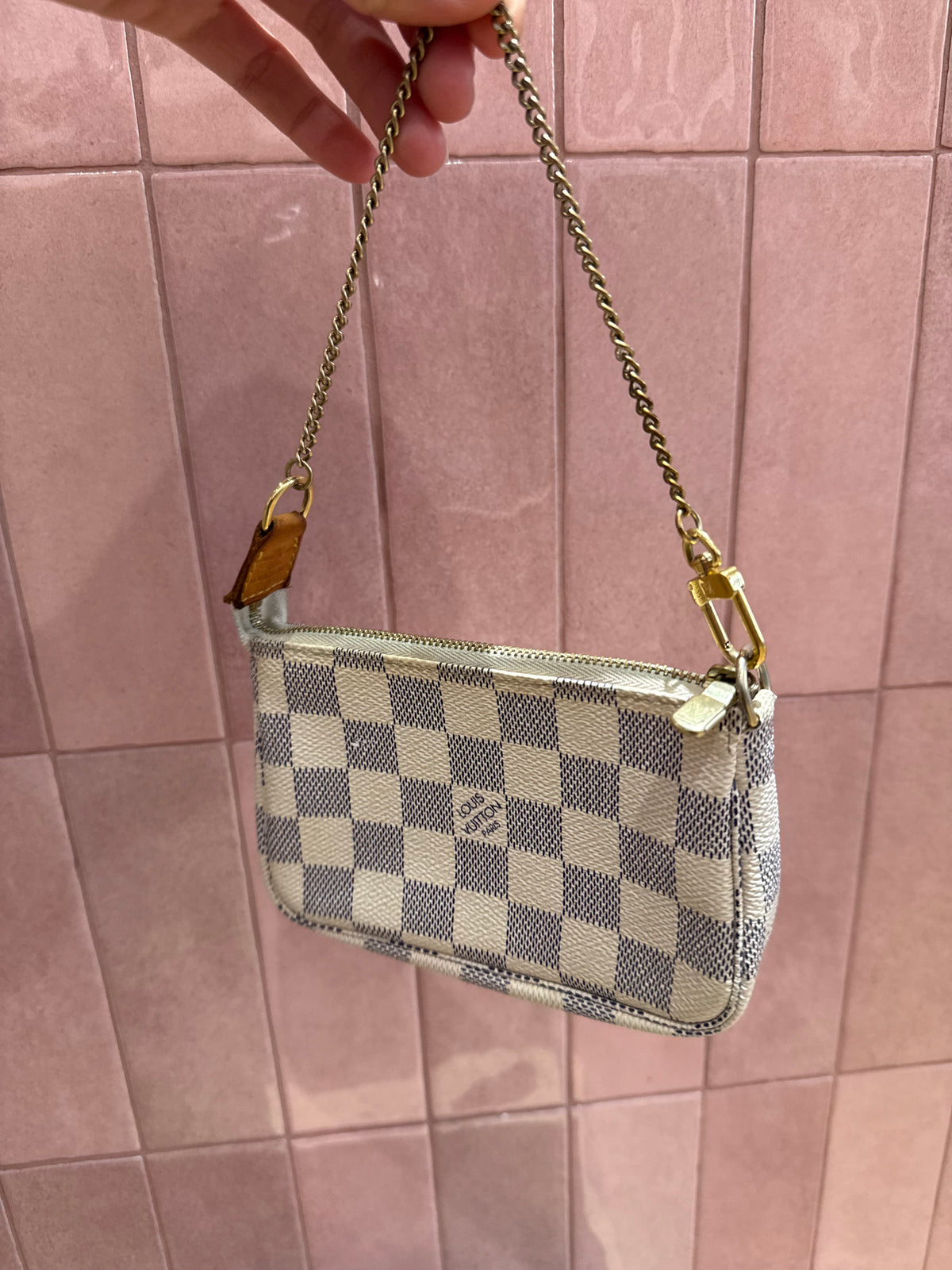 Mini pochette Louis Vuitton damier avec azur