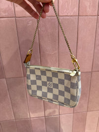 Mini pochette Louis Vuitton damier avec azur