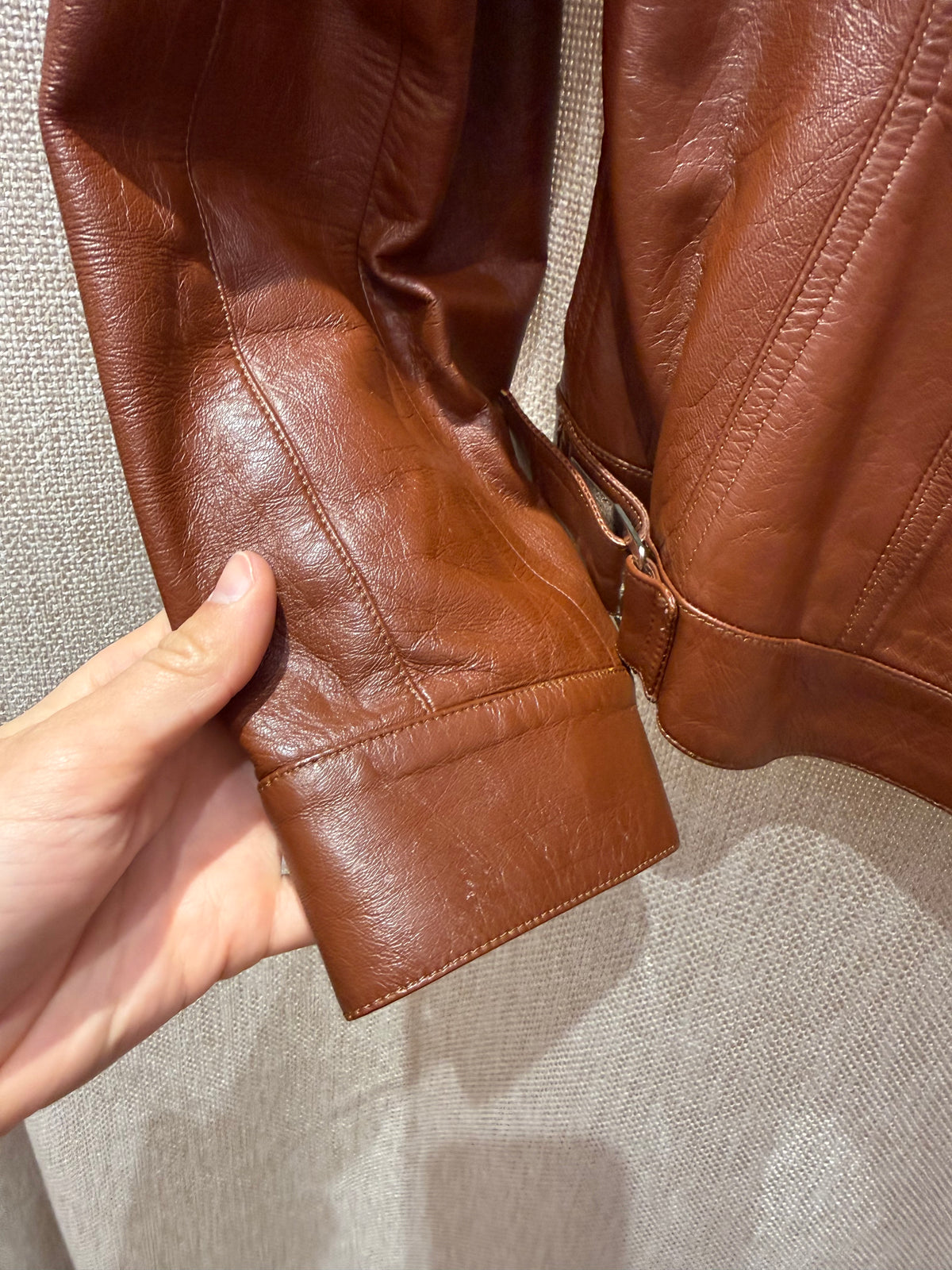 Veste en cuir mugler T.38 07/06