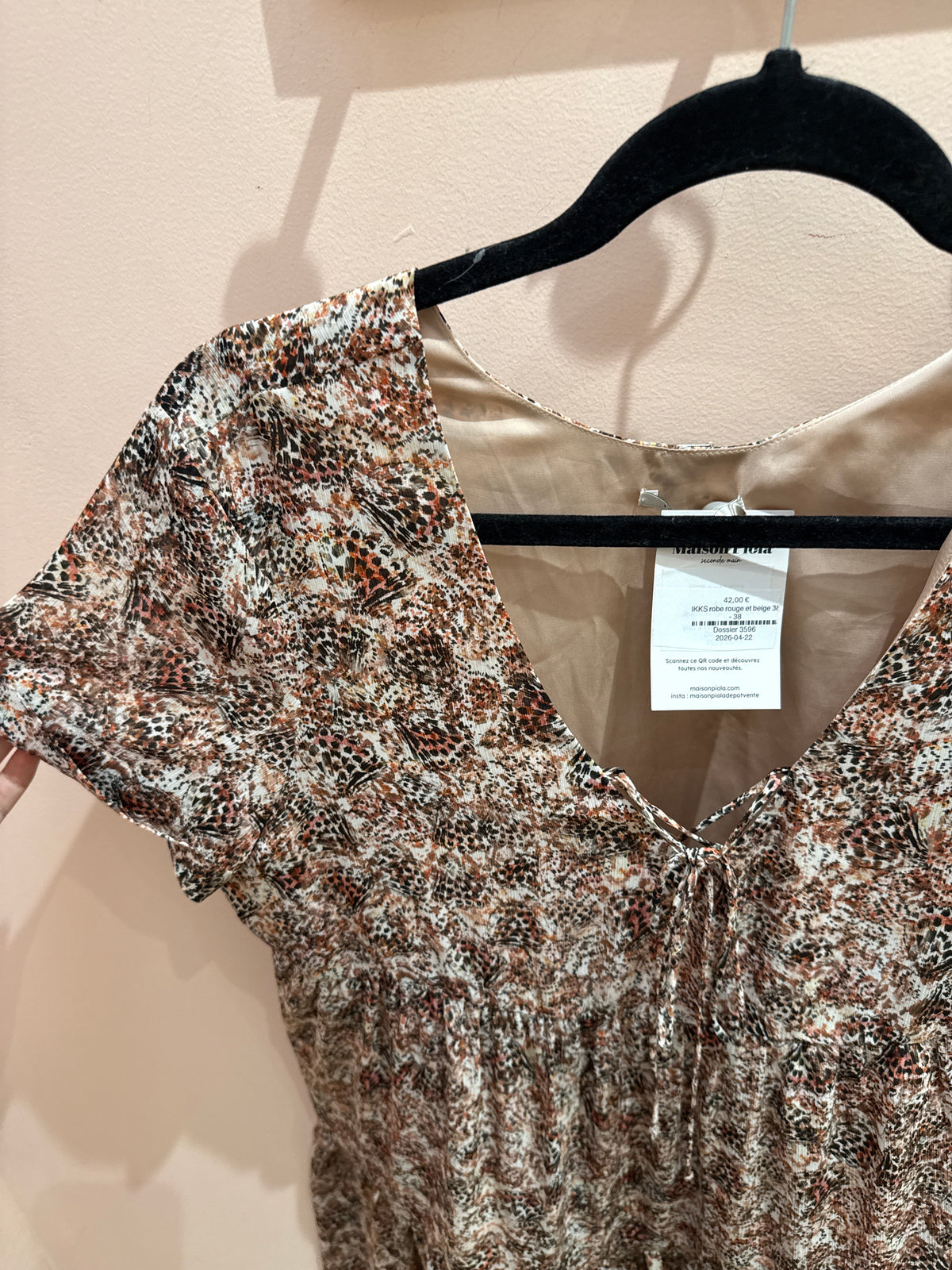 IKKS robe rouge et beige 38