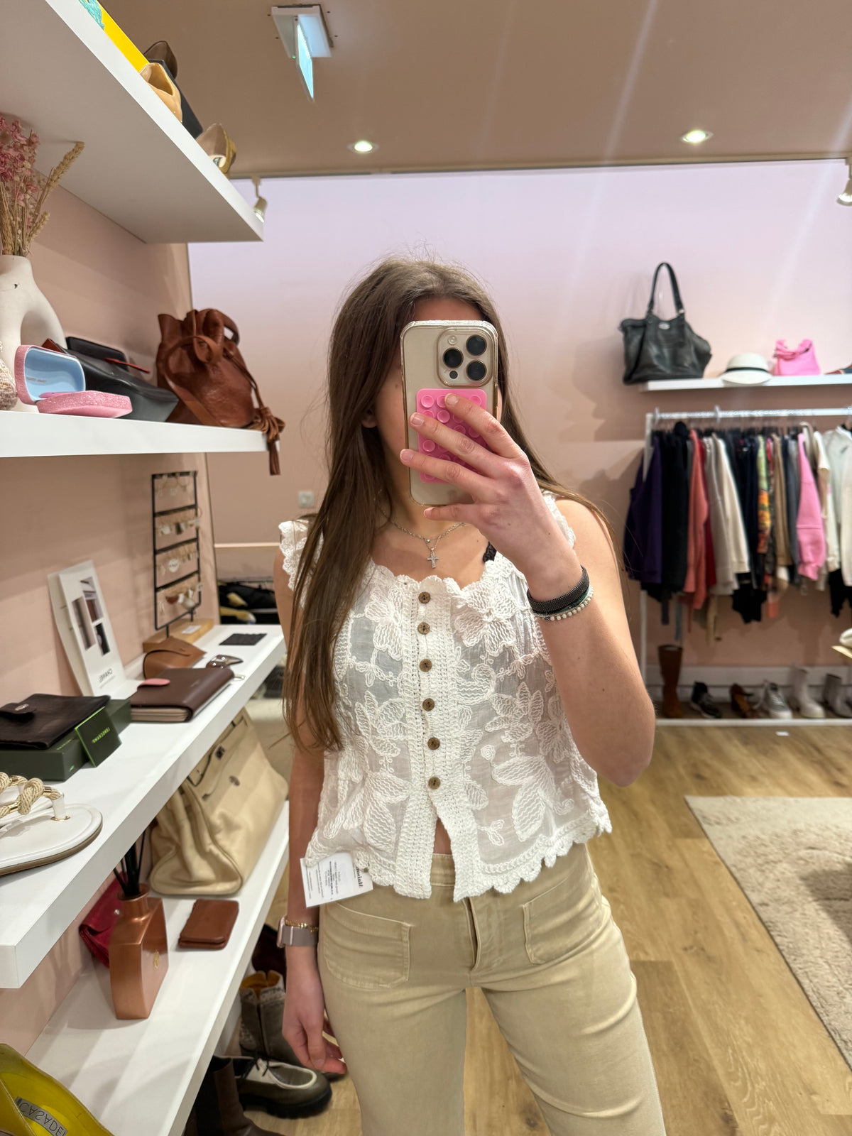 Top Burro crochet blanc T.U